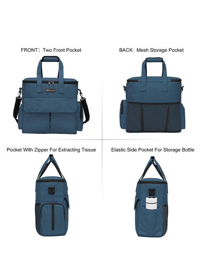 Modoker Dog Travel Bag, Weekend Pet Travel Set for Dog and Cat, Airline Approved Tote Organizer with Multi-Function Pockets, 2 Food Storage Containers, 2 Collapsible Bowls, 1 Feeding Mat (Blue) - Image 2