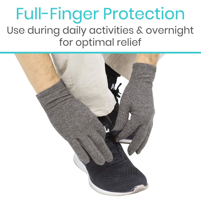 Vive Compression Arthritis Gloves - Comfortable Fit for Men and Women - Full Finger Support for Rheumatoid, Osteoarthritis, Hand Pain, Arthritic Joint Symptom Relief - FSA/HSA Eligible - Image 5