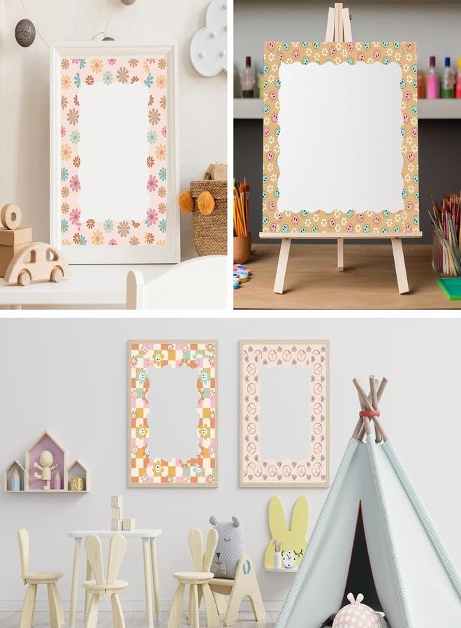VABAMNA Boho Bulletin Board Borders Retro Classroom Decorations, 84Ft Groovy Bulletin Board Border Daisy Floral Rainbow Decor Colorful Scalloped Trim Border for Teacher School Supplies Classroom Decor - Image 2