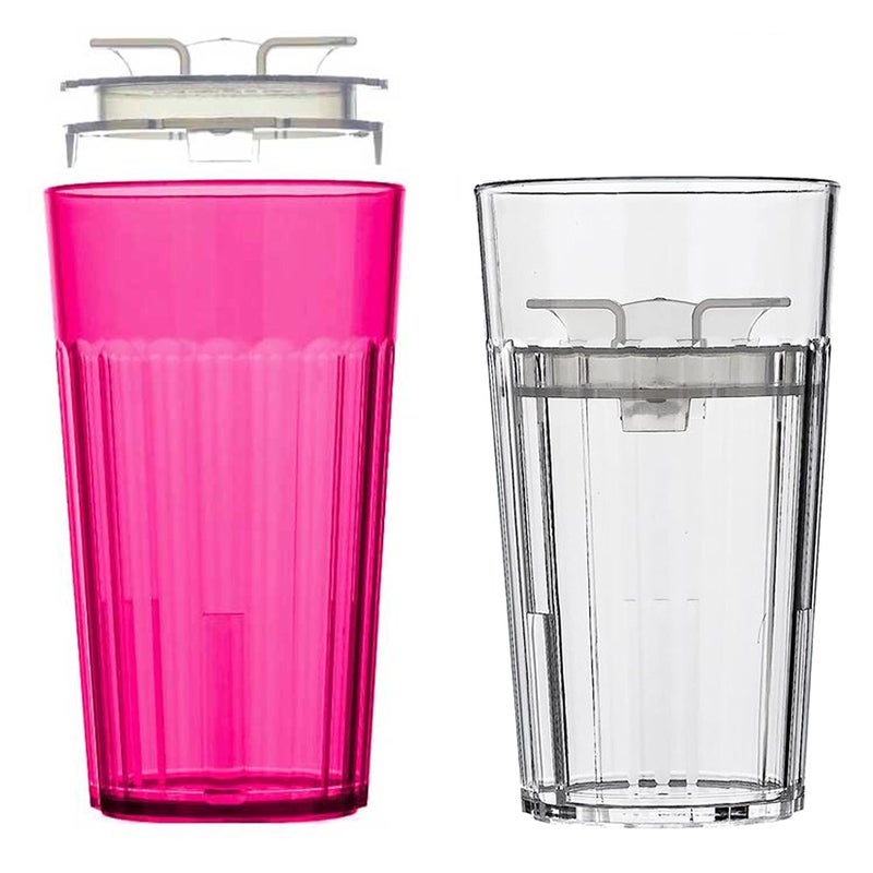 Reflo Smart Cup Red Clear 2Pack Open Training Cup Toddler Cup No Suction 6oz 360 ControlFlow USA MADE Premium HighImpact Plastic