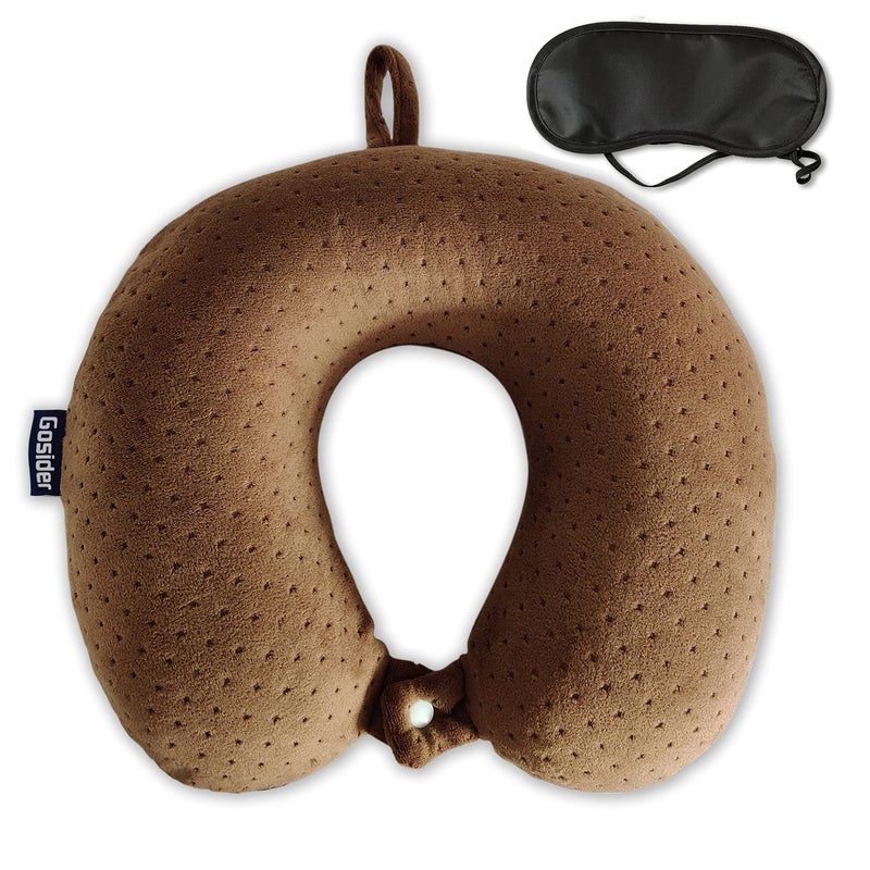 Gosider Memory Foam Travel Pillow Comfortable Travel Neck Pillow U Shape Support Neck and Head to Relieve Fatigue Portable Neck Pillow Suitable for Planes Trains SelfDriving Cars