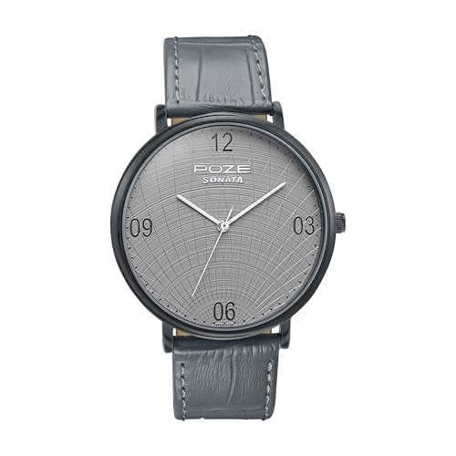 Sonata Poze Analog Quartz Grey Dial Watch for Men - Image 1