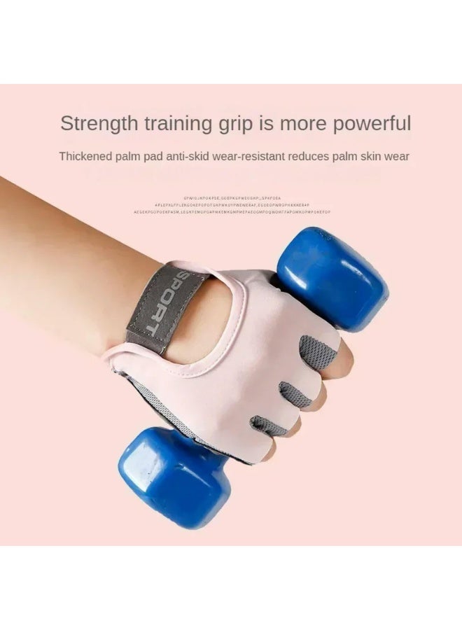 LUMYA Weight Lifting Workout Gloves, Half Finger Fitness Gloves for Women and Men, Exercise Slip-Resistant Gloves, Non-Slip Breathable Silicone Gym Gloves, Ideal for Yoga Cycling and Strength Training - Image 3