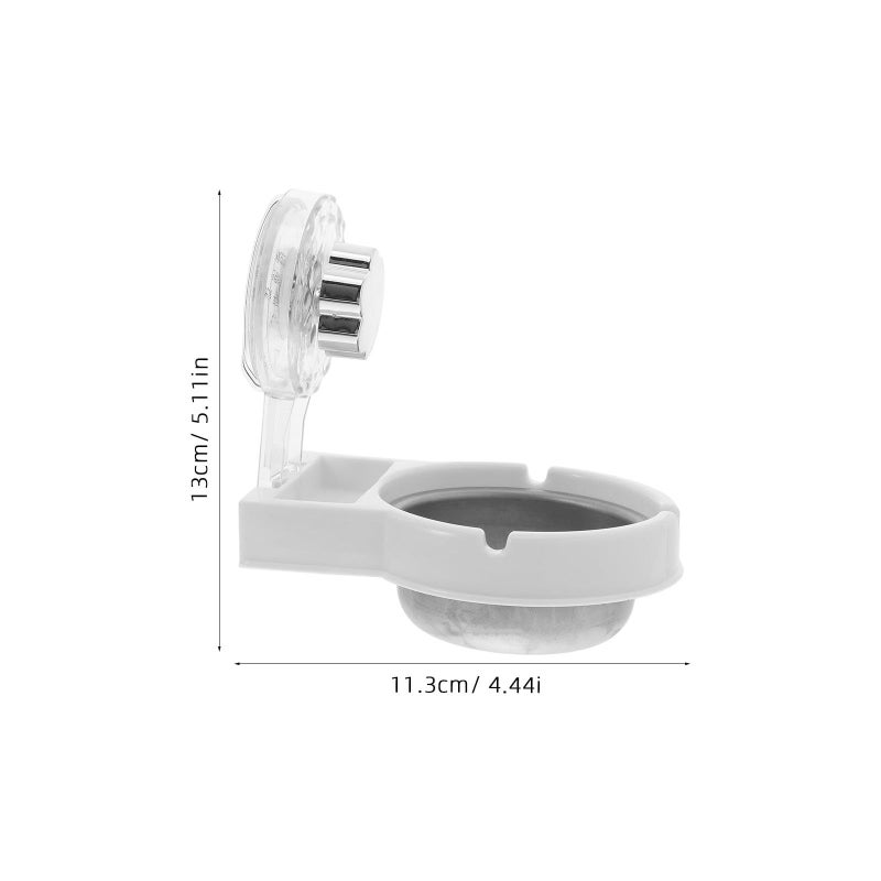 Windproof Wall Mounted No Drill Stainless Steel Ashtray White For Bathroom Home Office - Image 3