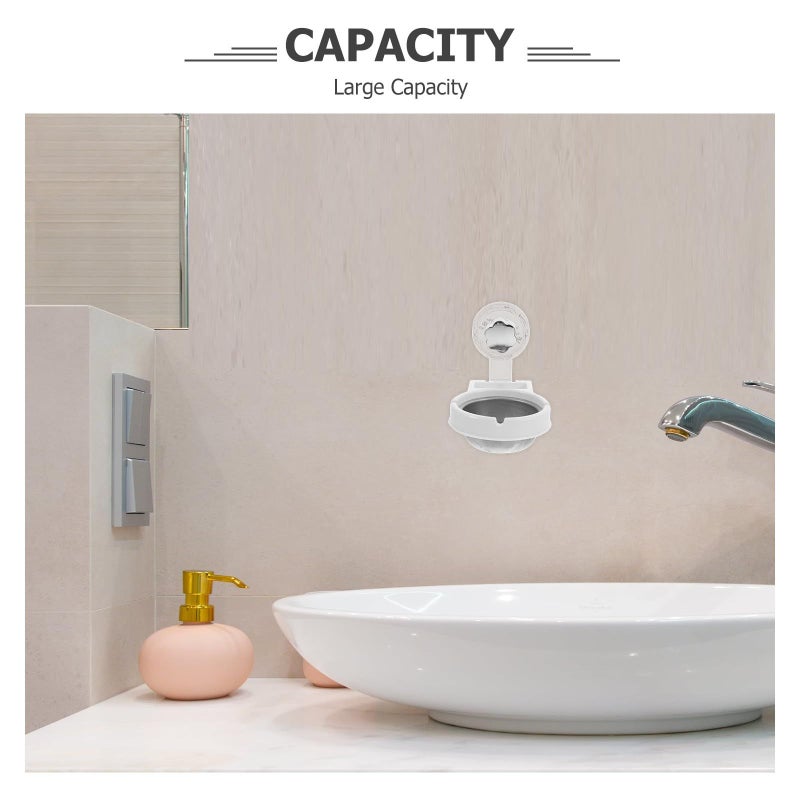 Windproof Wall Mounted No Drill Stainless Steel Ashtray White For Bathroom Home Office - Image 4