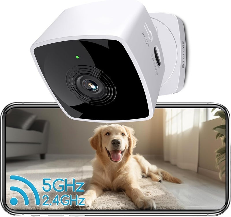 blurams 2.4G/5G Cameras for Home Security, 2K Pet Camera Indoor with Phone App, Foldable Security Camera w/Motion Detection, 2-Way Talk, IR Night Vision - Image 1