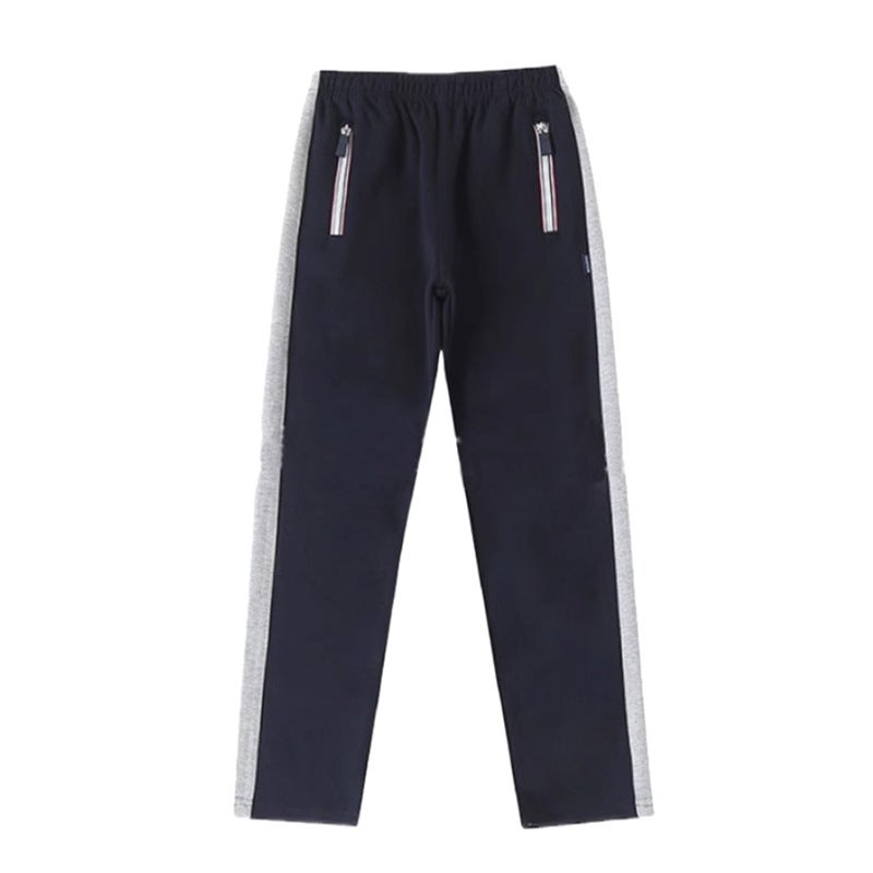 Elementary And Middle School Students' Navy Blue Gray Baseball Uniform Suit British College Style School Uniform Boys And Girls Color Zipper Coat - Image 1