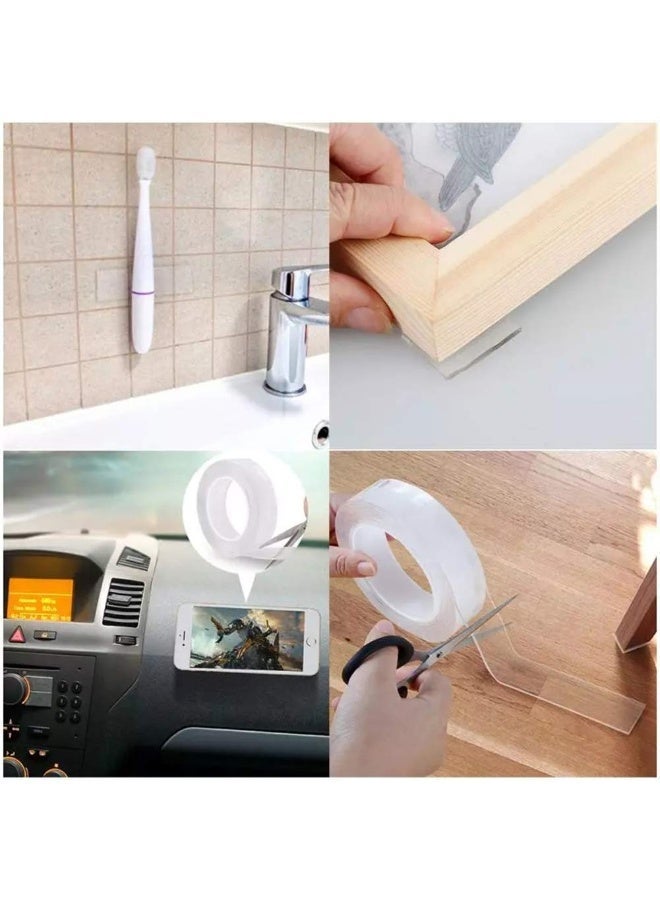 3 Rolls Heavy Duty Double Sided Nano Tape, Transparent Removable Mounting Tape, Washable Wall Tape, Strong Adhesive Tape for Home Office Kitchen DIY Use - Image 4
