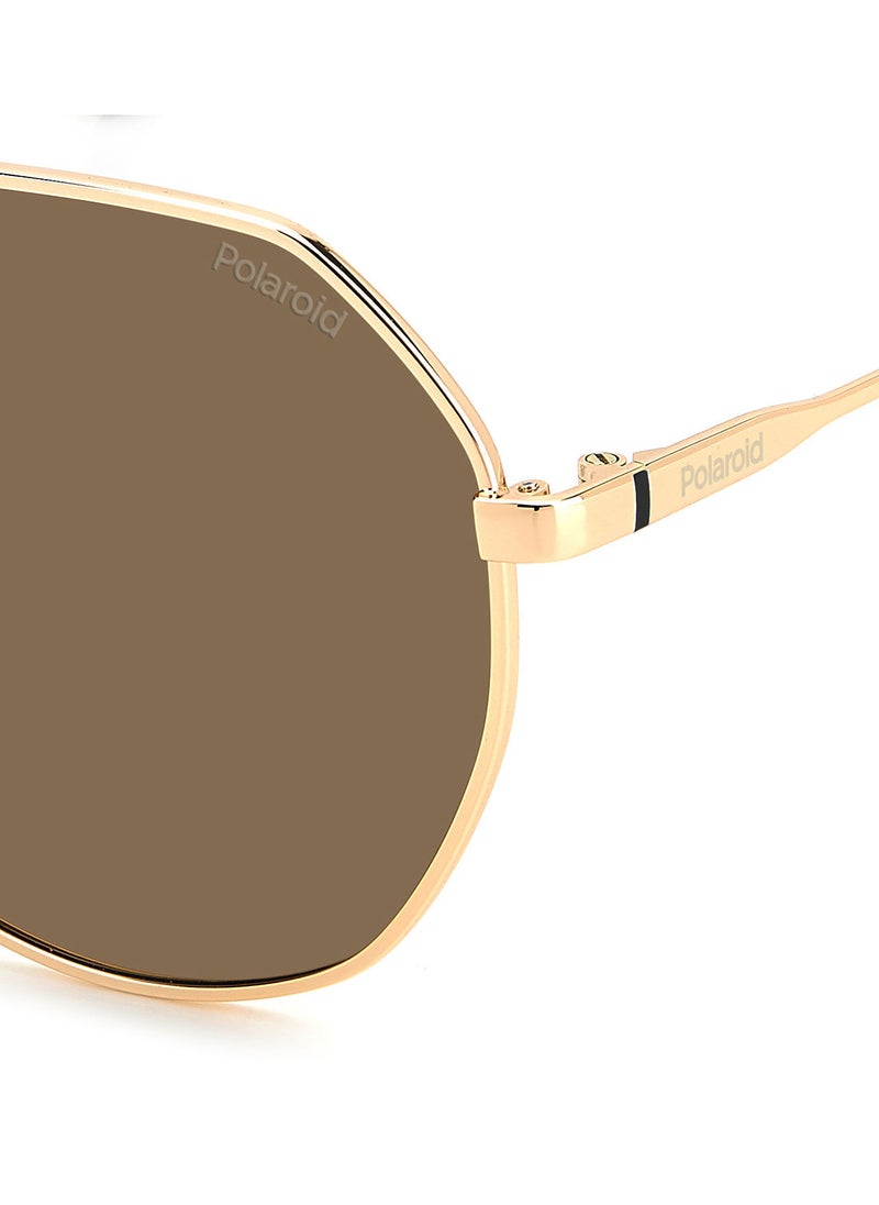 Polaroid Women's UV Protection Octagonal Sunglasses - Pld 4140/G/S/X Gold Copp 59 - Lens Size: 59 Mm  - Image 5