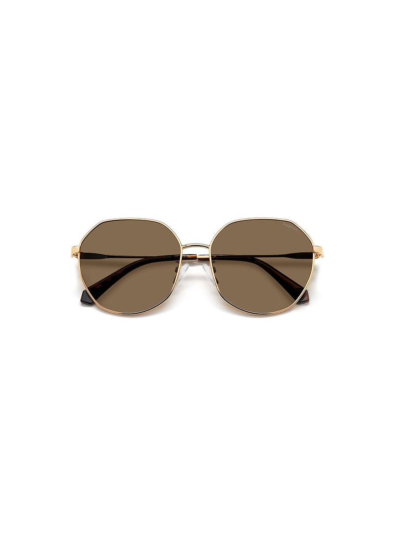 Polaroid Women's UV Protection Octagonal Sunglasses - Pld 4140/G/S/X Gold Copp 59 - Lens Size: 59 Mm  - Image 4