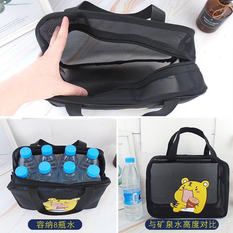 Mesh Wash Bag Large Capacity Women'S Bath Storage Bag Men'S Portable Bath Pocket Bath Basket Portable Foldable Bath Basket - Image 3