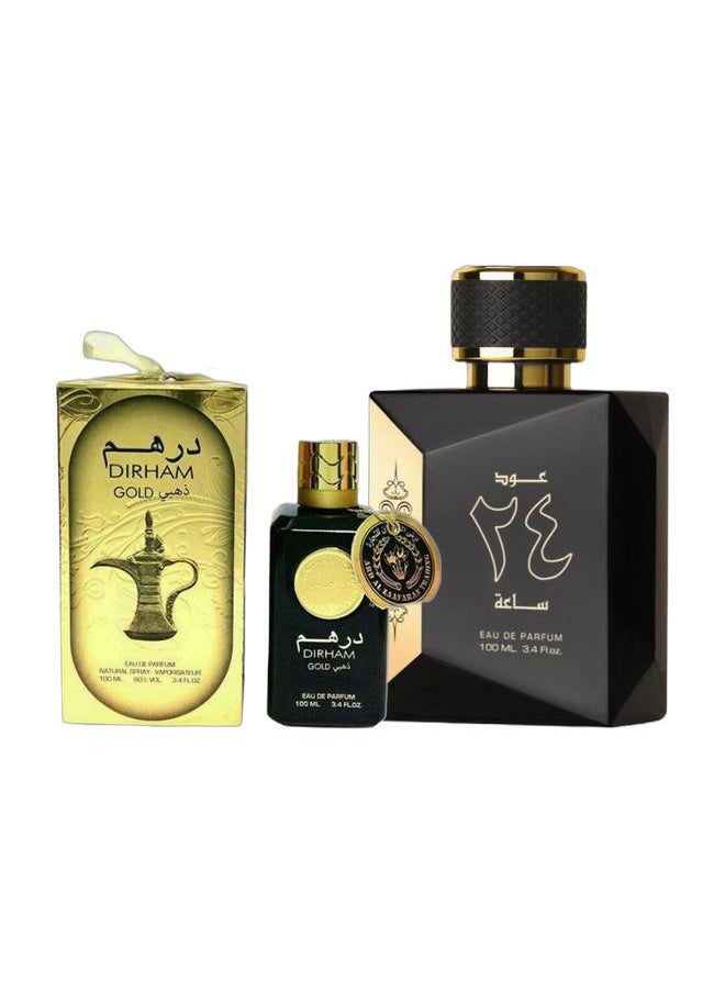 Ard Al Zaafaran Dirham Gold EDP 100 ml & Oud 24 Hours EDP 100 ml Combo  - Image 1