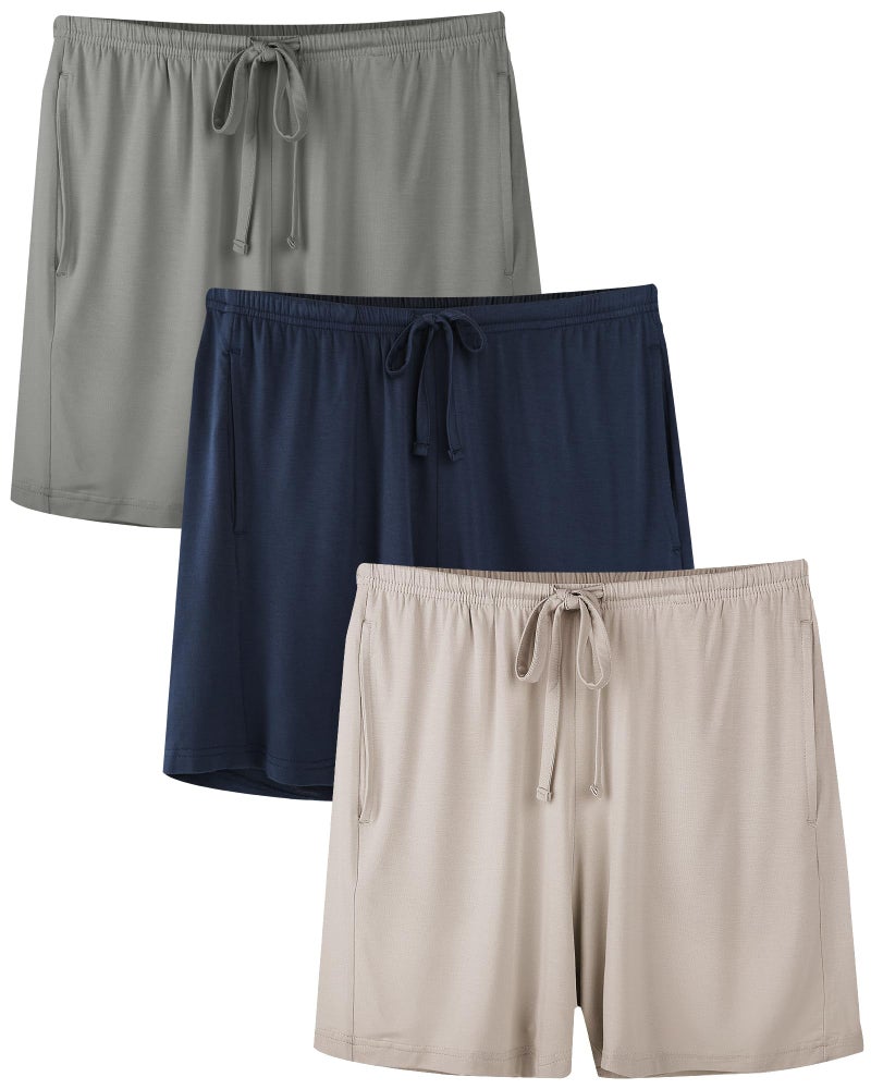 BAMBOO COOL Womens Pajama Shorts Comfy Lounge Shorts Drawstring Pj Pants Sleep Shorts with Pockets 3 Pack - Image 1