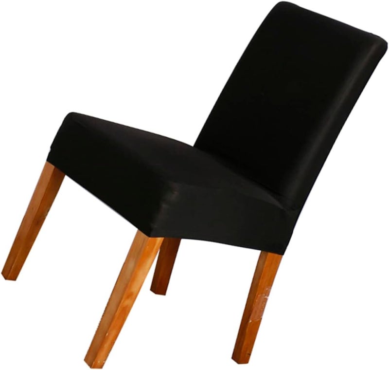 Amosfun 3 قطع غطاء كرسي طعام بتصميم صلب قابل للتمدد من حرير الحليب للحانات - Image 3