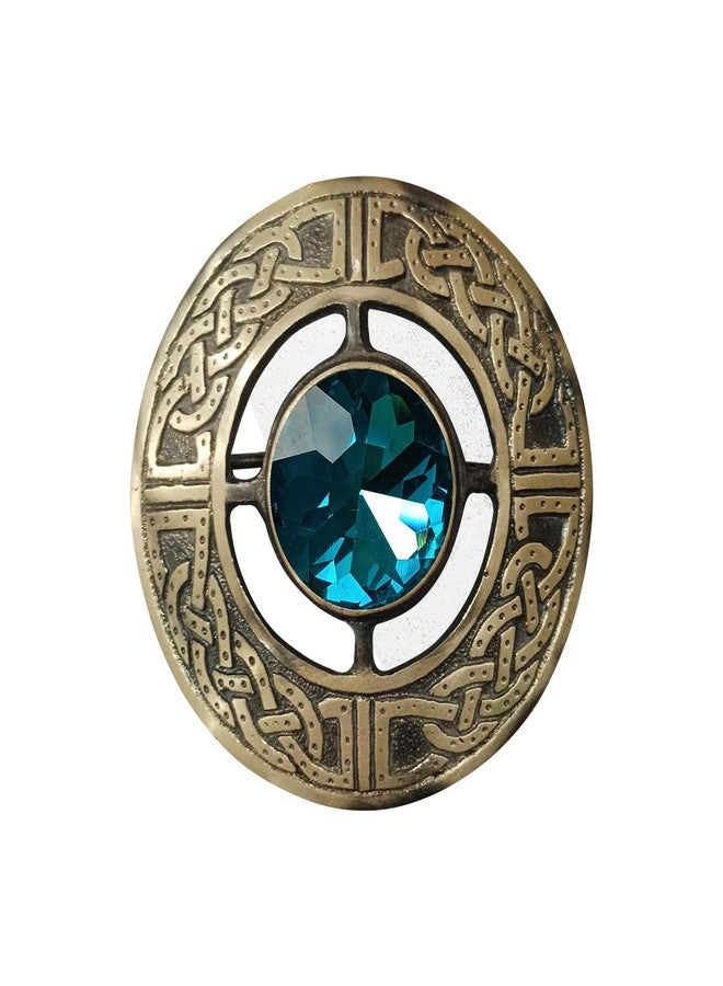 AAR Men's Kilt Brooch Pin Stones Scottish Fly Plaid Celtic Antique Plated Norse Vintage Jewelry - Image 1