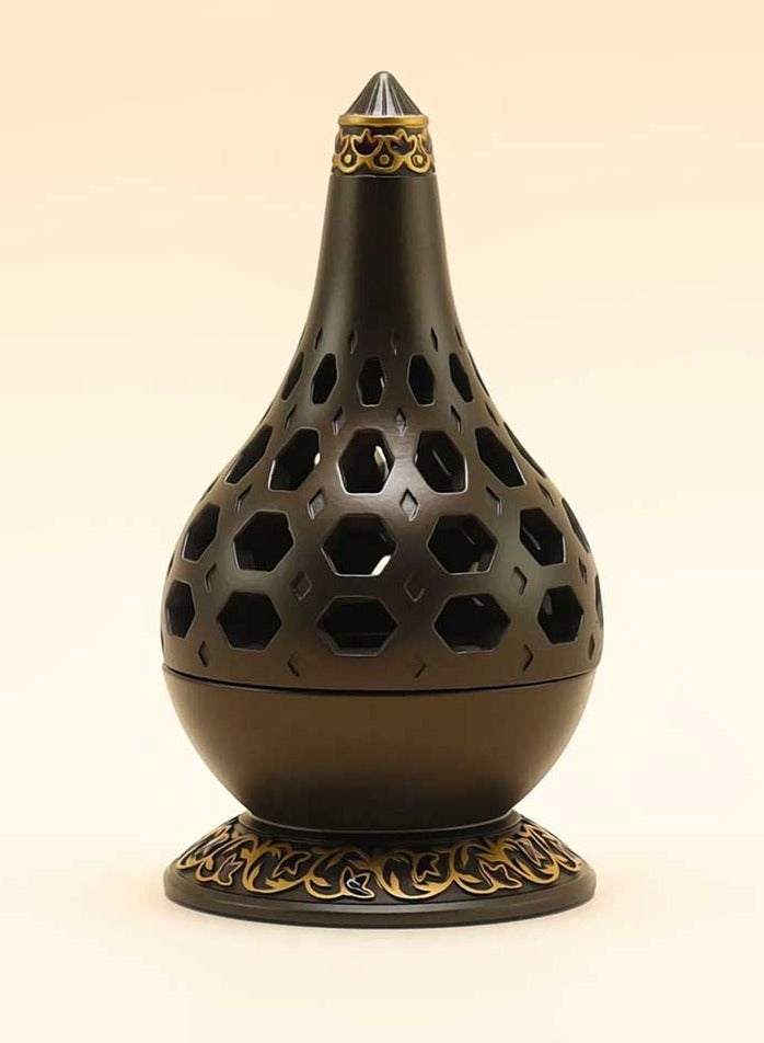 بخور بوسيدين مبخرة راتنج أنيقة على الطراز العربي، حامل عود بخور مع مبخرة صينية معدنية لليوجا والعلاج العطري وغرفة النوم والمنزل والمكتب