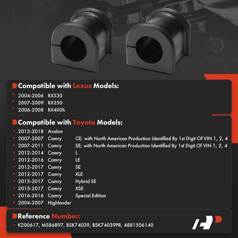 A-Premium Front To Frame Sway Bar Bushing Kit - Image 2