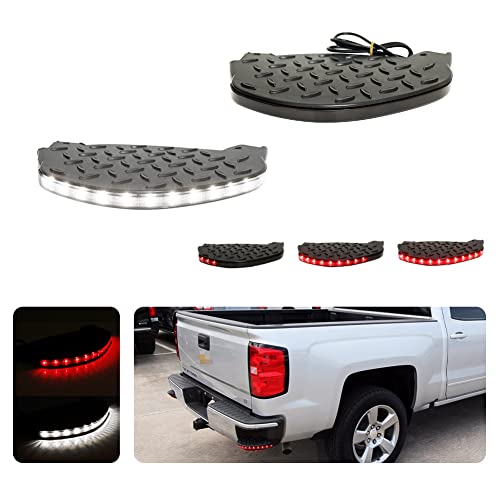 Tonsya 3 IN 1 Led Smoked Lens For 2014 2015 2016 2017 2018 2019 Silverado Sierra Rear Bumper Step Corner Insert Pad Lights GM1138101, GM1139101 - Image 1