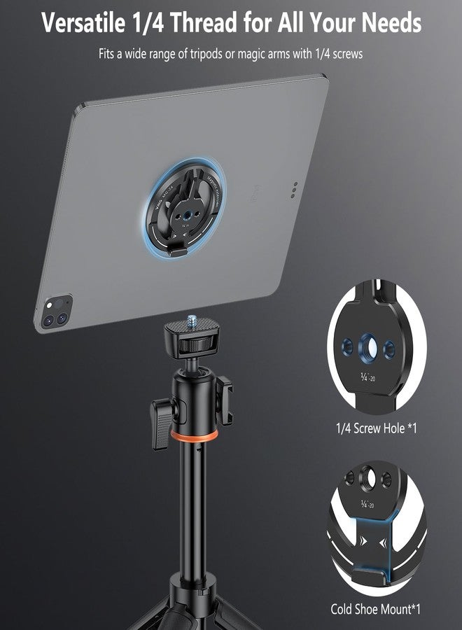 في ار اي جي محول تثبيت ثلاثي القوائم مغناطيسي للهواتف المحمولة من VRIG مع حلقة مغناطيسية ذاتية اللصق، متوافق مع MagSafe لأجهزة iPhone 15 Pro Max و15 Plus و14 و13 و12، مزود بخيط 1/4 بوصة للأفلام، وإضاءة حلقية لقضيب السيلفي - Image 2