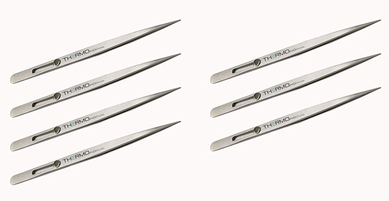 Thermo Slide Button Locking Tweezer with Fine Tip (12 cms) (7 Pieces) - Image 1