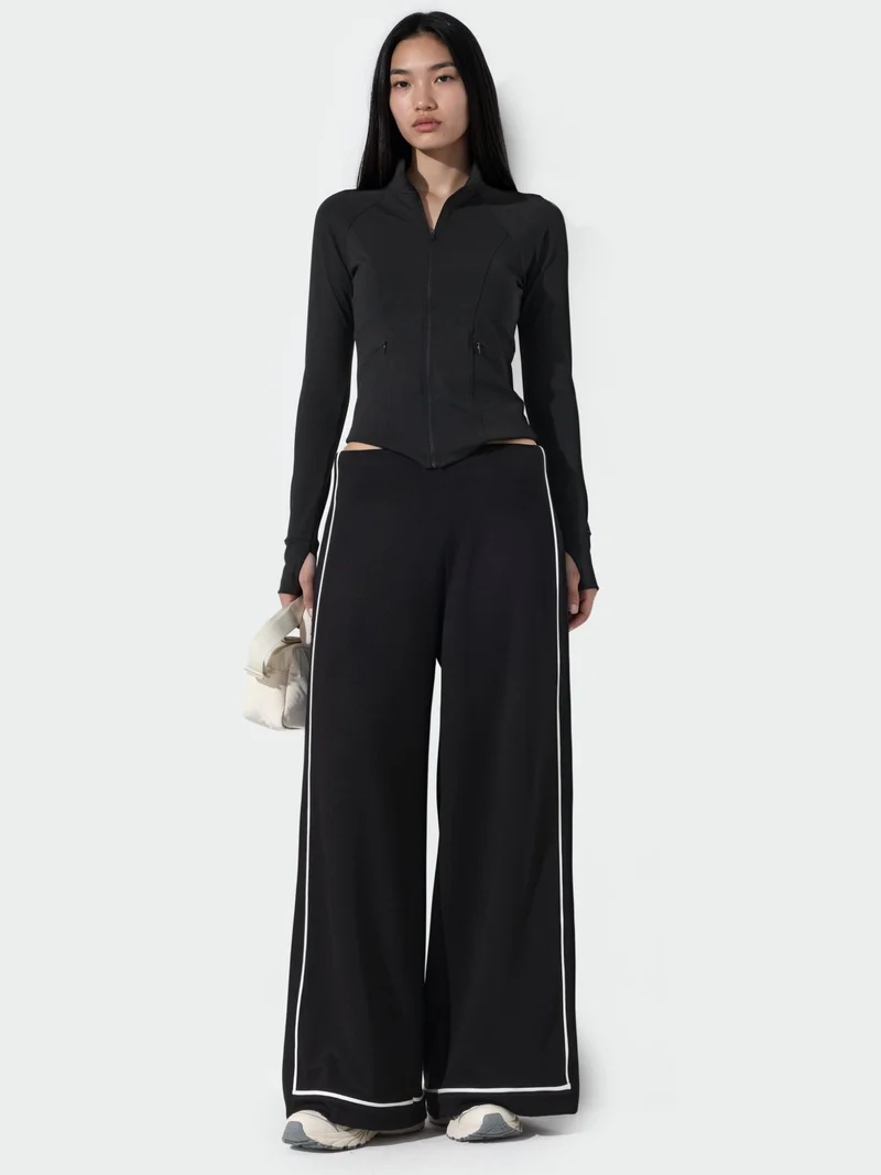 هيكاب Contrast Binding Detail Modal Touch Wide Leg Pants