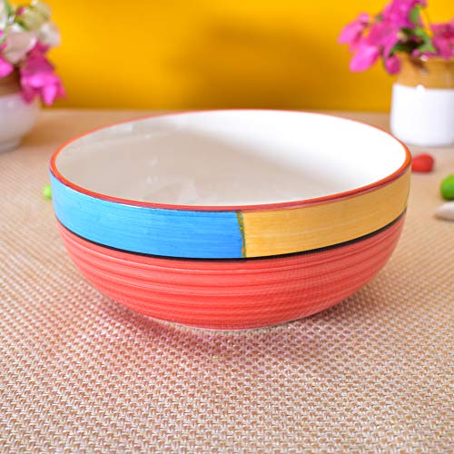 Kunhar Ceramic Serving Bowls (Red, 1500 ml) - 1 Piece - Image 3