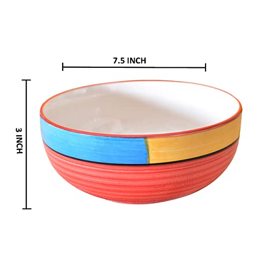 Kunhar Ceramic Serving Bowls (Red, 1500 ml) - 1 Piece - Image 2
