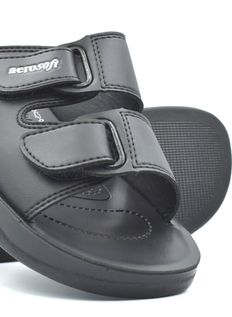 aerosoft AEROSOFT A4811 MEN'S BLACK SLIPPERS  - Image 2