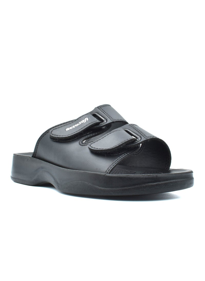 aerosoft AEROSOFT A4811 MEN'S BLACK SLIPPERS  - Image 5