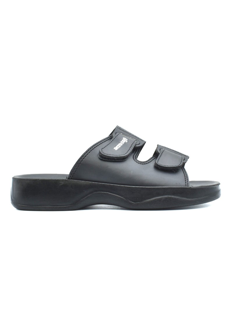 aerosoft AEROSOFT A4811 MEN'S BLACK SLIPPERS  - Image 1