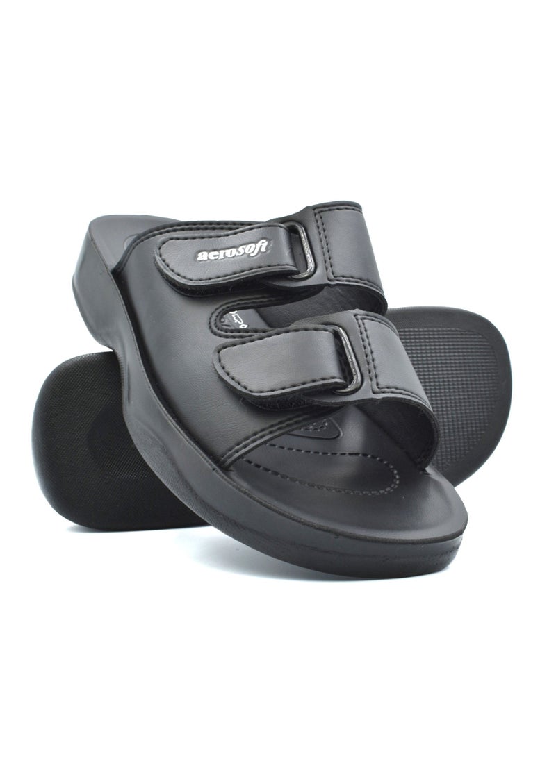 aerosoft AEROSOFT A4811 MEN'S BLACK SLIPPERS  - Image 3