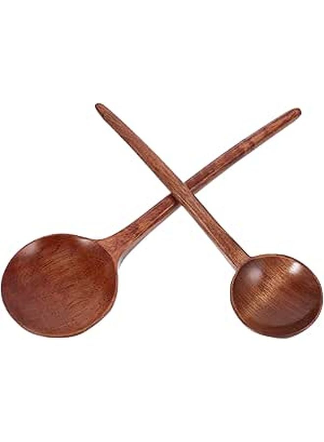 Japanese Style Wooden Rice Spoon and Ramen Ladle Set Large and Small for Kitchen Cooking - Image 1