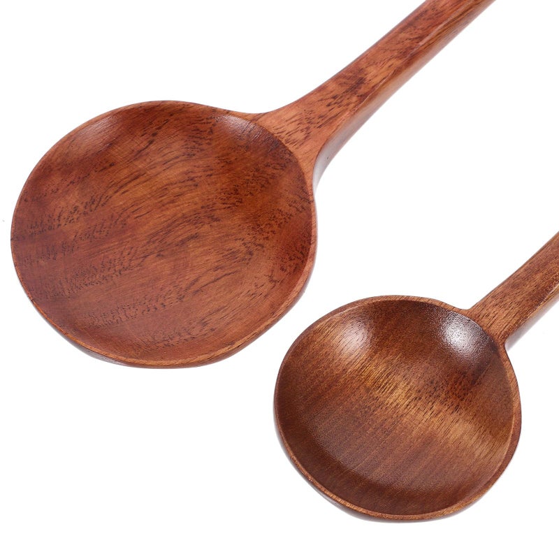 Japanese Style Wooden Rice Spoon and Ramen Ladle Set Large and Small for Kitchen Cooking - Image 4
