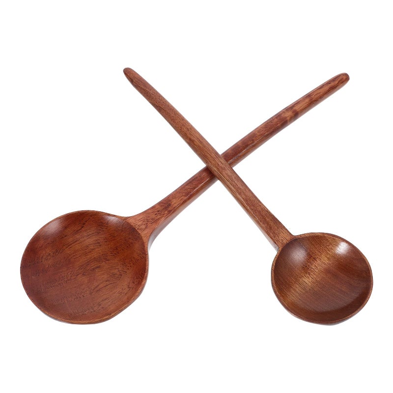 Japanese Style Wooden Rice Spoon and Ramen Ladle Set Large and Small for Kitchen Cooking - Image 2