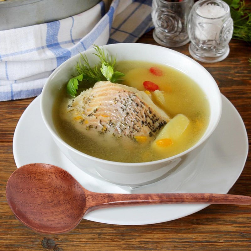 Japanese Style Wooden Rice Spoon and Ramen Ladle Set Large and Small for Kitchen Cooking - Image 5