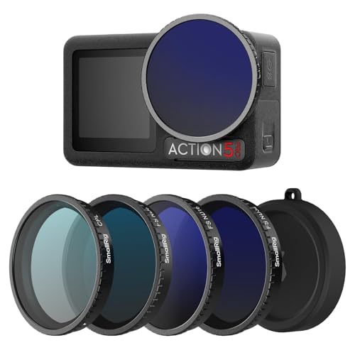 SmallRig ND Filter Kit for DJI Osmo Action 5 Pro/Action 4, 5 Pack CPL FS ND8 ND16 ND32 Snap-On Polarizing Neutral Density Filters & Lens Silicone Cover, HD Optical Glass/Multi-Coated Filters 5411 - Image 1
