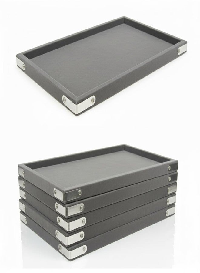 SENTONI Velvet Jewellery Display & Beading Tray | Set of 6 | 14 x 10 Inch Multipurpose Organizer Trays for Jewellery, Beads, Rings, Bracelets & Showcase Display (Grey) - Image 1