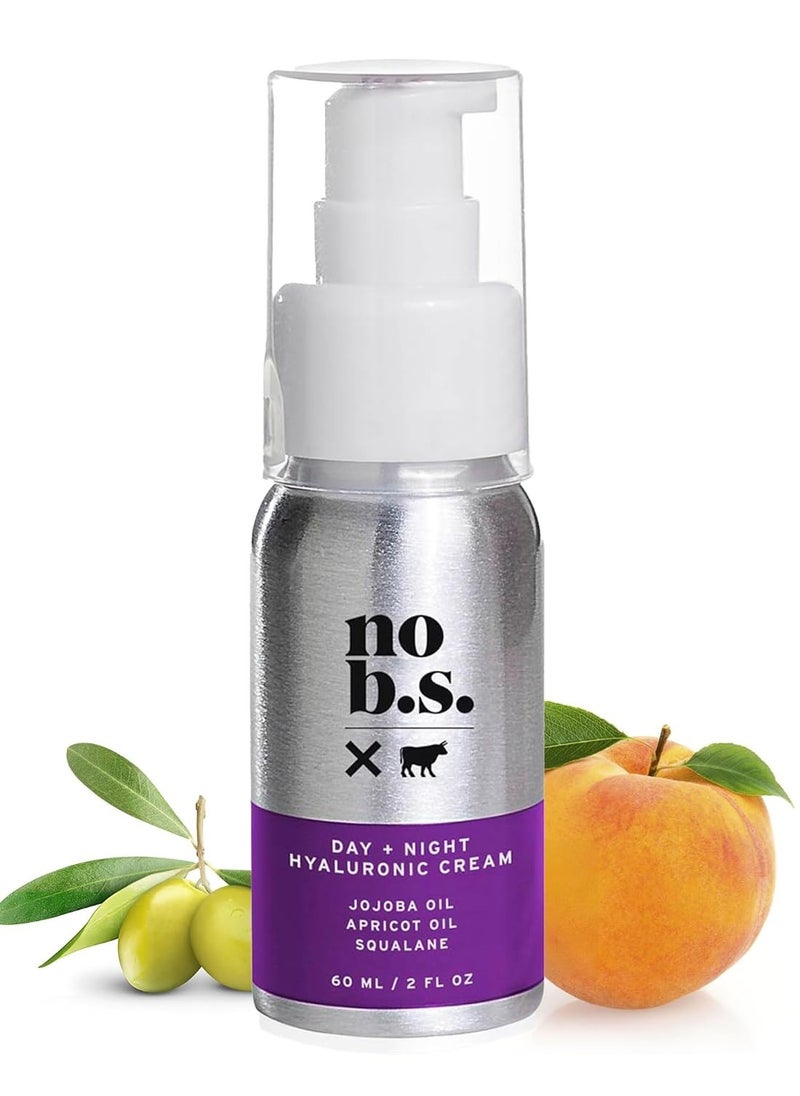 NO B. S. NO BAD STUFF No Bad Stuff - Day & Night Hydrating Cream for Face, Hyaluronic Acid, Jojoba Oil, Apricot Oil & Squalane, Face Cream for All Skin Types, Travel Size, Vegan & Gluten Free, 2 FL Oz 