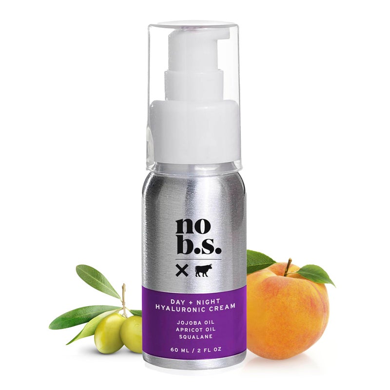 NO B. S. NO BAD STUFF No Bad Stuff - Day & Night Hydrating Cream for Face, Hyaluronic Acid, Jojoba Oil, Apricot Oil & Squalane, Face Cream for All Skin Types, Travel Size, Vegan & Gluten Free, 2 FL Oz - Image 1