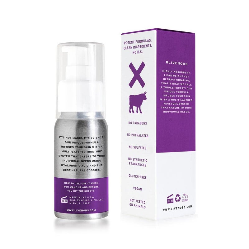 NO B. S. NO BAD STUFF No Bad Stuff - Day & Night Hydrating Cream for Face, Hyaluronic Acid, Jojoba Oil, Apricot Oil & Squalane, Face Cream for All Skin Types, Travel Size, Vegan & Gluten Free, 2 FL Oz - Image 4