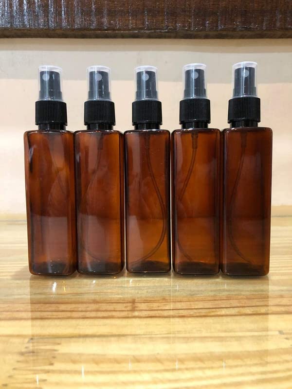 Shoe mistri Refillable Spray Empty Bottle for Home, Office, Car, Travel & Cleaning 100ml (Pack of 5, Amber) - Image 3