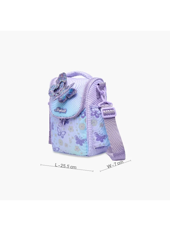 سكيلار Lunch/Cooler Bag-Butterfly-Color Changing Feture-1 Cmprt- (Polyester) Light Purple \ 7X25.5