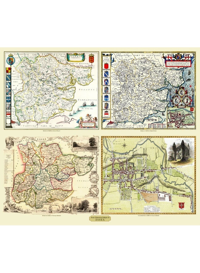 Collection of Four Historic Maps of Essex from 1610-1836