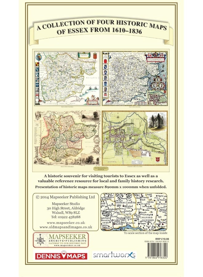 Collection of Four Historic Maps of Essex from 1610-1836
