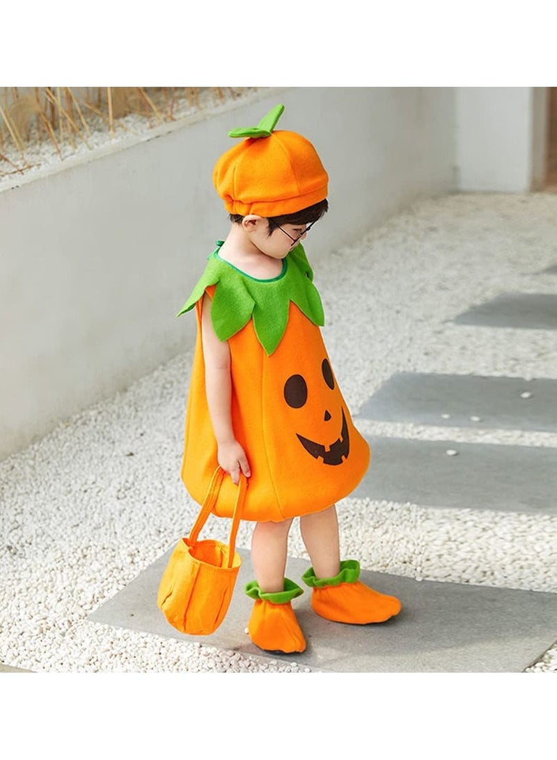 Highland Sleeveless Pumpkin Romper  Hat Socks Pumpkin Costume Halloween Outfit for Kids  - Image 5