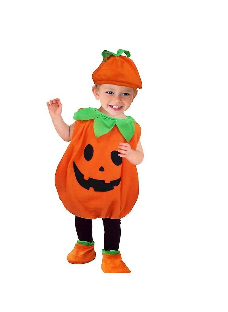 Highland Sleeveless Pumpkin Romper  Hat Socks Pumpkin Costume Halloween Outfit for Kids  - Image 3