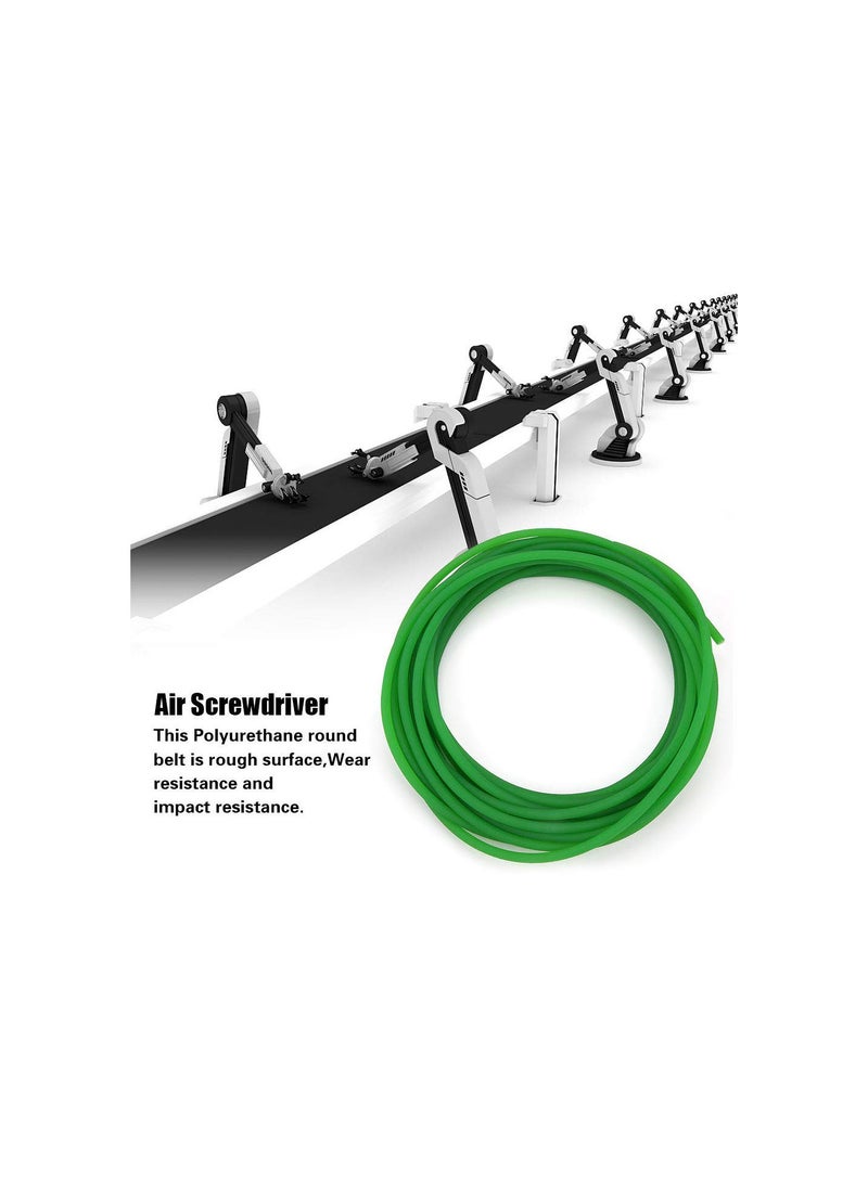 GGOOT Polyurethane Belt Green Rough Surface PU Polyurethane Round Belt for Drive Transmission (6mm×10m), Other power tool accessories - Image 3