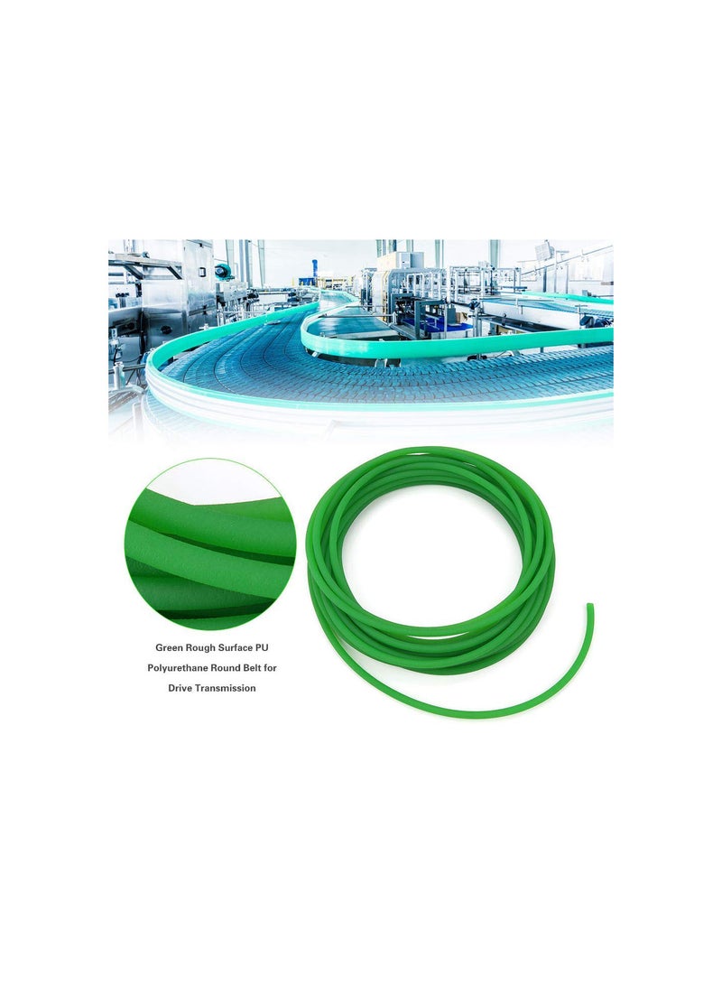 GGOOT Polyurethane Belt Green Rough Surface PU Polyurethane Round Belt for Drive Transmission (6mm×10m), Other power tool accessories - Image 2