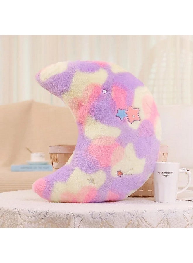 Tickles Rainbow Moon Shape Cushion Soft Plush Pillow for Kids Boys & Girls Home & Car Decoration (Color: Multicolor Size: 20 cm)