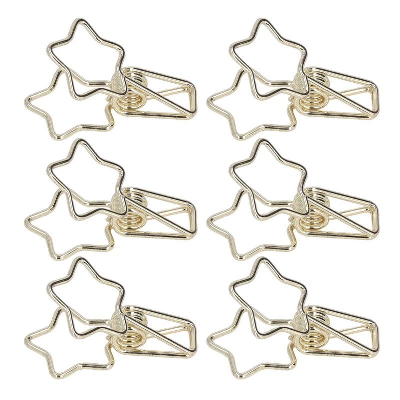 Silver Hollow Out Star Paper Clips 100Pcs Cartoon Style Strong Clamping Metal Office School Home Supplies - Image 3